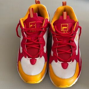 FILA Ray Tracer Red and Yellow Athletic Sneakers